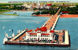 Florida St Petersburg Recreation Pier From The Air 1955