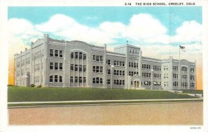 GREELEY, Colorado~CO    HIGH SCHOOL   Weld County   c1920's Postcard