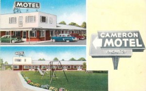 Postcard Wisconsin Cameron Motel 1950s MWM autos roadside 23-4383