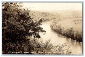 1939 Upper Lake Taneycomo From Point Lookout Missouri MO RPPC Photo Postcard