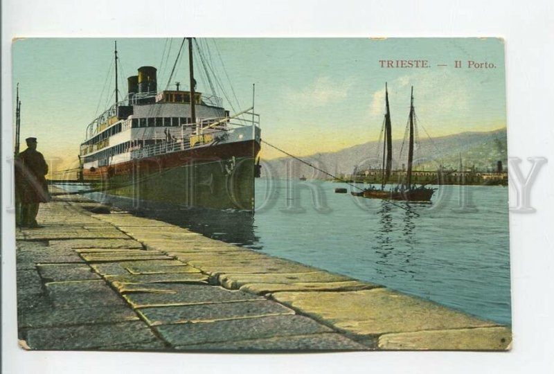 461270 Italy Trieste port liner yacht Vintage postcard