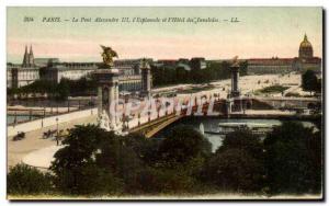 Old Postcard Paris Pont Alexandre III L & # 39Esplanade and L & # 39Hotel Inv...