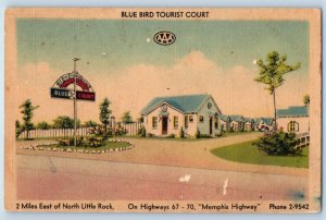 c1940's Blue Bird Tourist Court & Restaurant North Little Rock Arkansas Postcard