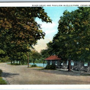 1931 Cedar Rapids IA Ellis Park River Drive Pavilion Stone Shelter Teich PC A226