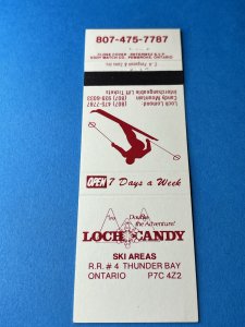 Matchbook Cover Loch Candy Ski Areas Thunder Bay Ontario Canada MB156