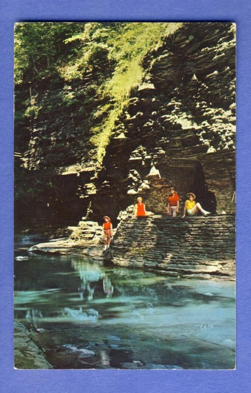 Watkins Glen, New York/NY Postcard, Natural Tunnel, Finger Lake