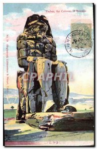 Old Postcard Egypt Egypt Colossi of Memnon Thebes the