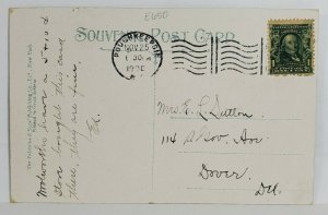 Poughkeepsie New York  SS ALBANY at Main Str Landing 1908 to Dover Postcard T10