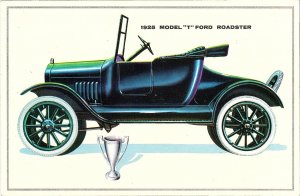 1925 Model T Ford Roadster Vintage Automobile Postcard Ad 1970s Reprint
