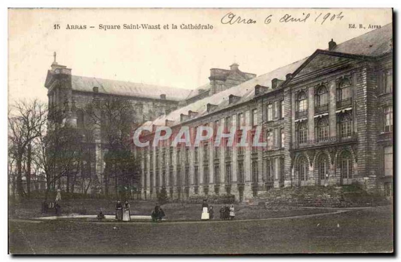 Arras - Saint Waast Square and the Cathedral - Old Postcard