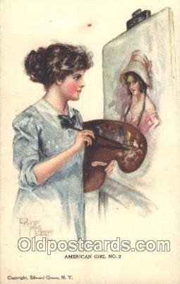 American Girl No. 2 Pearl Eugenia Fidler, Artist Signed writing on back light...