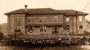 RPPC Real Photo Postcard - Chicago, Rock Island & Pacific RR - Estherville, Iowa