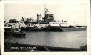 Port Lavaca TX Harbor Ships Real Photo Postcard