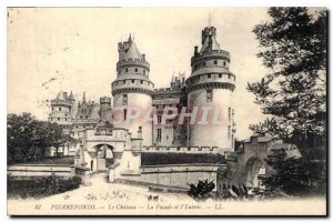 Old Postcard Pierrefonds Chateau the Facade and entrance