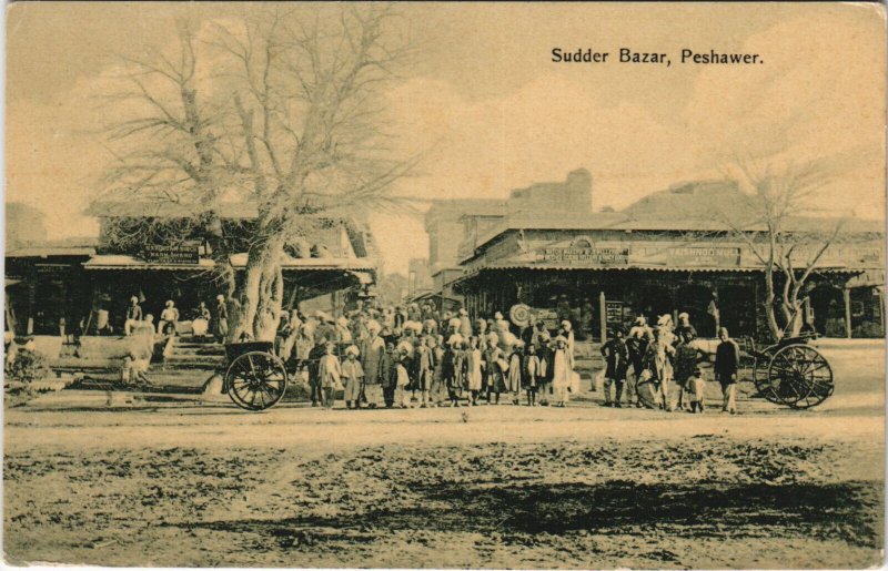 PC PAKISTAN, SUDDER BAZAR, PESHAWER, Vintage Postcard (b43220)