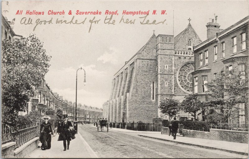 All Hallows Church & Savernake Road Hampstead NW London UK Martin Postcard F28