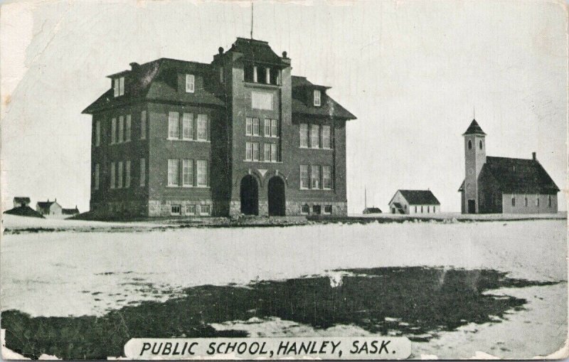 Hanley Saskatchewan Public School SK Sask Warwick & Rutter Postcard E95 *as is