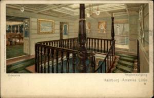 Hamburg Amerika Line Steamship Oceana Interior c1905