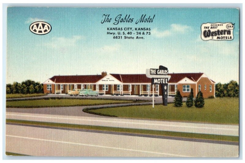 1967 The Gobles Motel Roadside Scene Kansas City Kansas KS Vintage Postcard