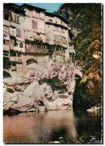 Postcard Modern Bridge Royans Isere Hanging Houses The Bourne