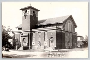 Valley City ND RPPC Congregational Church Real Photo Postcard V24