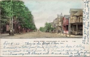 St. Clair PA Second Street c1907 Postcard E60