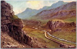 Llanberis Pass Wales Mountain Trail Roadway Bridge Postcard