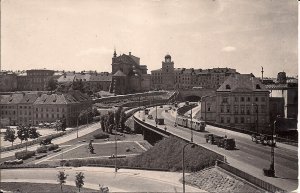 Warsaw Poland, Warszawa 1959 Tunnel near Royal Palace, Cars, Street Car, RPPC