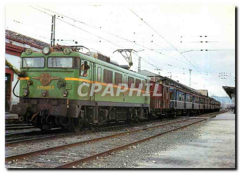 Postcard Modern Locomotora 279 005 3 300 UT con una para desguace Miranda de ...