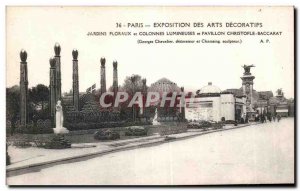 Postcard Old Paris Exposition des Arts Decoratifs Gardens and Floral Pavilion...