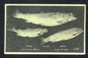 RPPC BUCKHORN RANCH ALBERTA CANADA FISHING CATCH VINTAGE REAL PHOTO POSTCARD