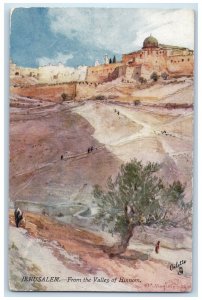 c1910 From The Valley of Hinnom Jerusalem Israel Oilette Tuck Art Postcard 