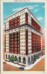 Hotel Utica New York Linen Postcard C228