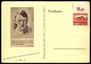 3rd Reich Germany  Adolf Hitler Lebenslauf Resume Propaganda Card UNUSED 105153
