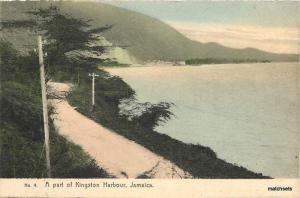 Circa 1910 HAND COLORED A Part of Kingston Harbour JAMAICA postcard 17379