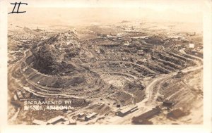 Bisbee Arizona Sacramento Pit Aerial View Real Photo Postcard AA69106