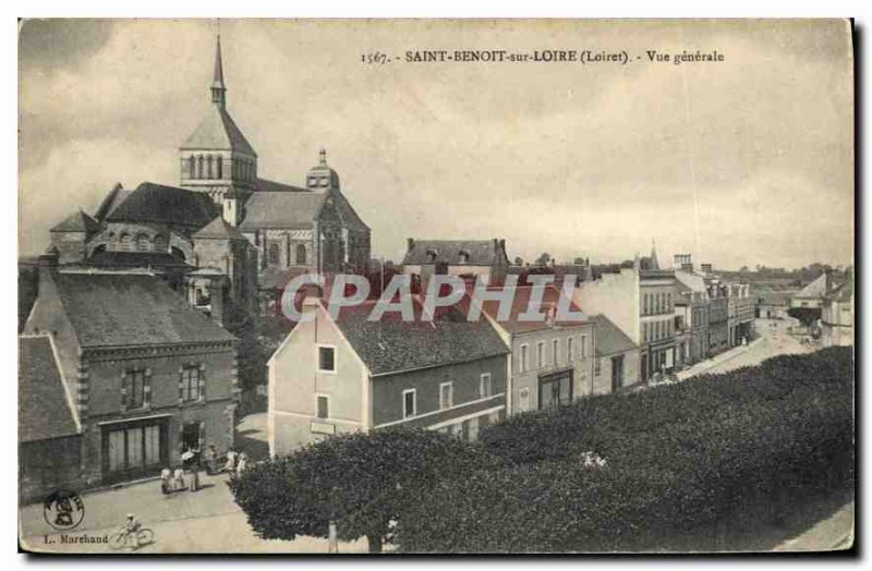 Old Postcard Saint Benoit sur Loire Loiret General view