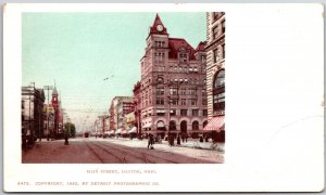 Dayton Ohio OH, Main Street, Roadway, Highway, Buildings, Vintage Postcard