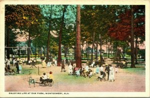 Postcard Montgomery Alabama AL Enjoying Life at Oak Park Unused UNP G16
