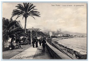 c1910 Corso Al Mare The Promenade San Remo Italy Antique Unposted Postcard