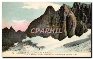 Old Postcard The Dauphine The Three Peaks Belledonne Col of Balmette and Lama...