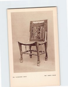 Postcard The Kings Chair Tutankhamen Egypt