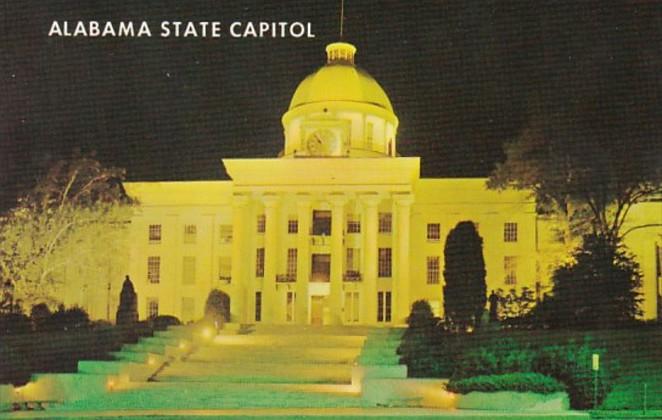 Alabama Montgomery State Capitol Building At Night