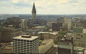 Cleveland Ohio OH ~ Skyline View from Erieview Plaza ~ c1970 Vintage Postcard