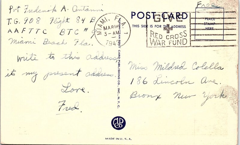 Postcard BEACH SCENE Miami Beach Florida FL AI5952