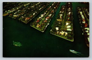 Aerial View FORT LAUDERDALE Florida America's Venice Vintage Postcard 0734