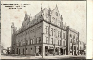 Postcard PA Williamsport Howard Cathedral Masonic Temple & Acacia Club 1910 M8