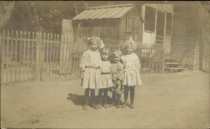 Salt Lake City UT Cancel Boys & Girls Pose Home 1909 Real Photo Postcard xst