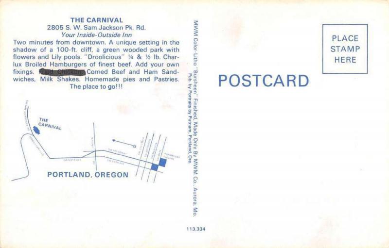 Portland Oregon Carnival Multiview Vintage Postcard K57493