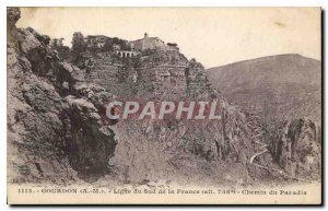 Old Postcard Gourdon M Line South of France Chemin du Paradis